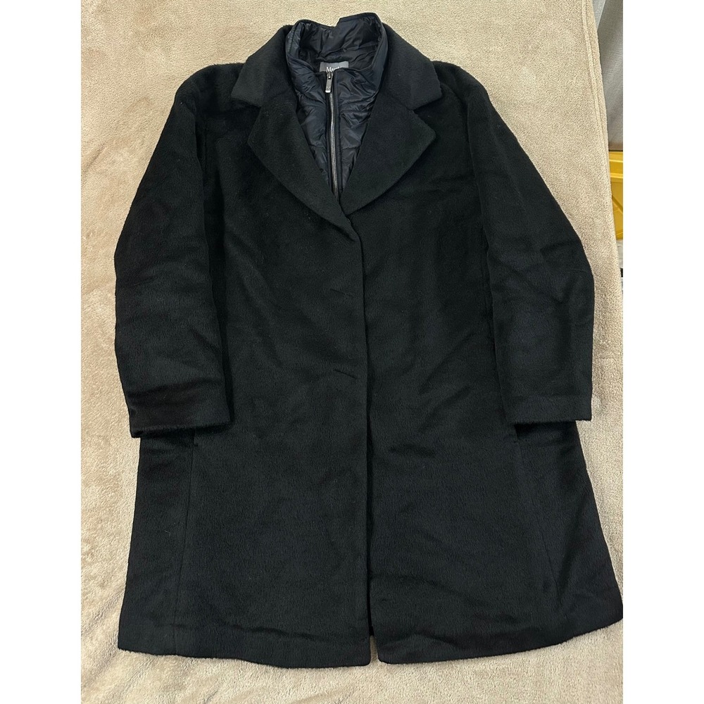 Martha Stewart Faux Fur Coat Women's Size Large‎ Black Coats Preppy Diva EUC